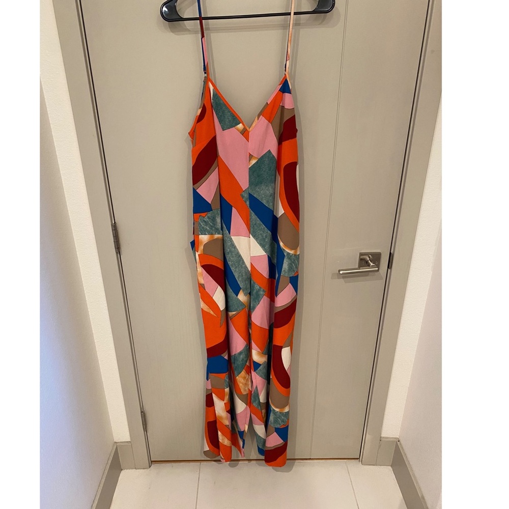 Colorblock Print Jumpsuit